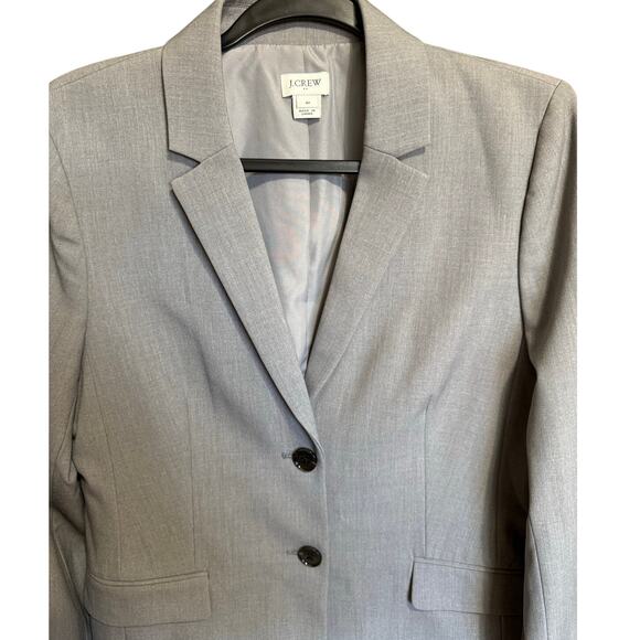 J. Crew Women's Double Button Blazer Classic Style Heathered Gray Size 10 - Picture 4 of 12